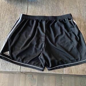 Adidas black and white drawstring athletic shorts women’s size large